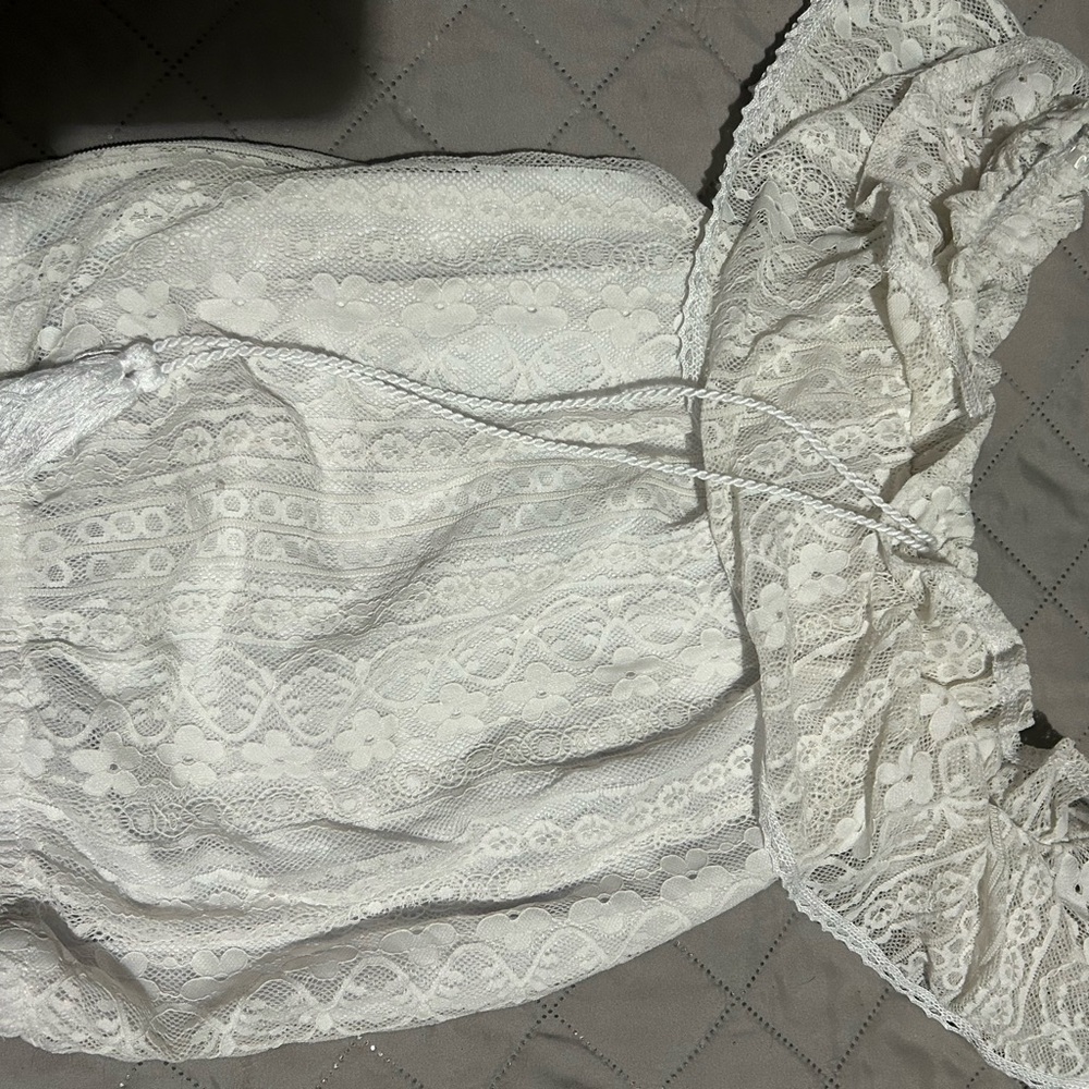 White Lace Off-Shoulder Top
